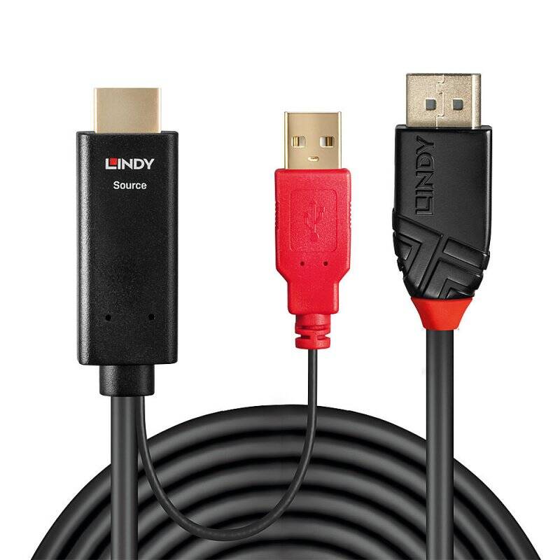 LINDY 1m HDMI DisplayPort Adapter Cable