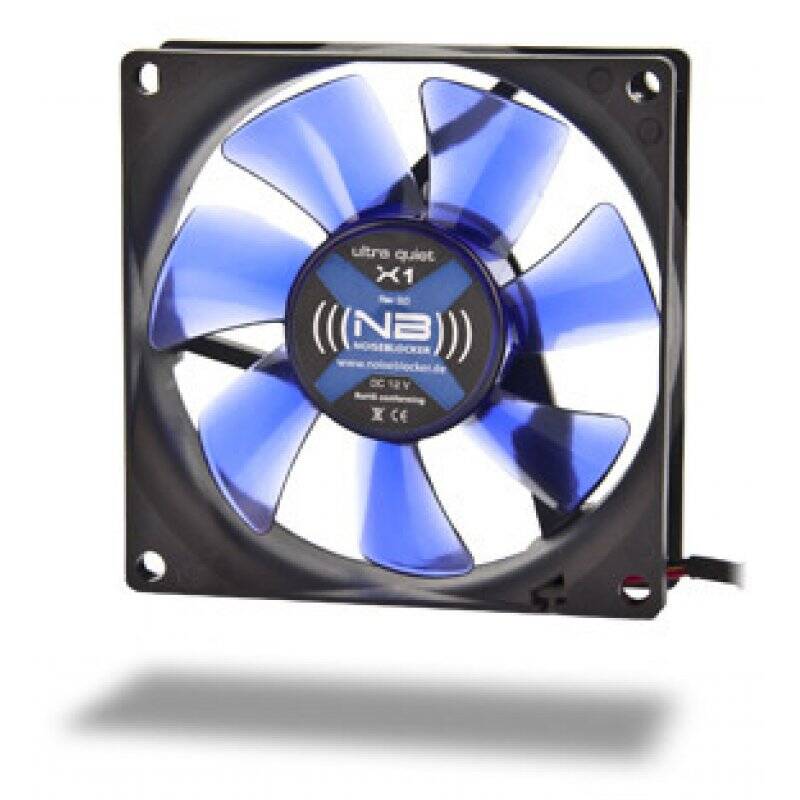 Noiseblocker NB-BlackSilentFan X1 80mm Computer case Fan Black, Blue