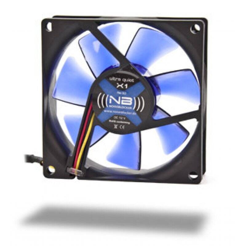 Noiseblocker NB-BlackSilentFan X1 80mm Computer case Fan Black, Blue