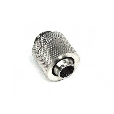 13/10mm (10x1,5mm) compression fitting  outer thread 1/4  - gerändelt - silver nickelt