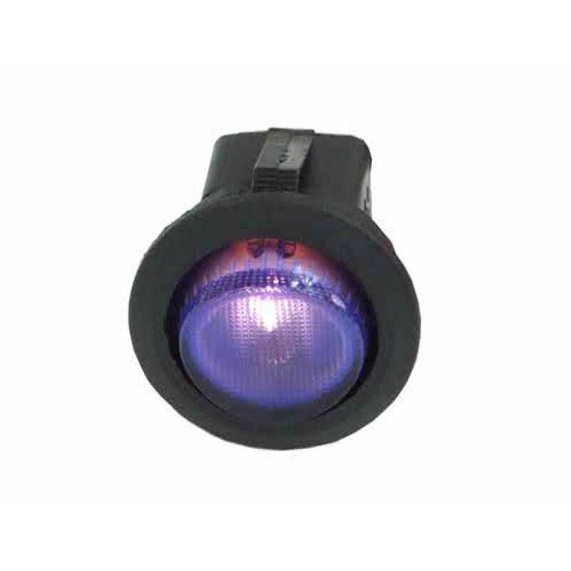 Phobya round toggle switch - blue lighting - unipolar ON/OFF black (3-Pin)
