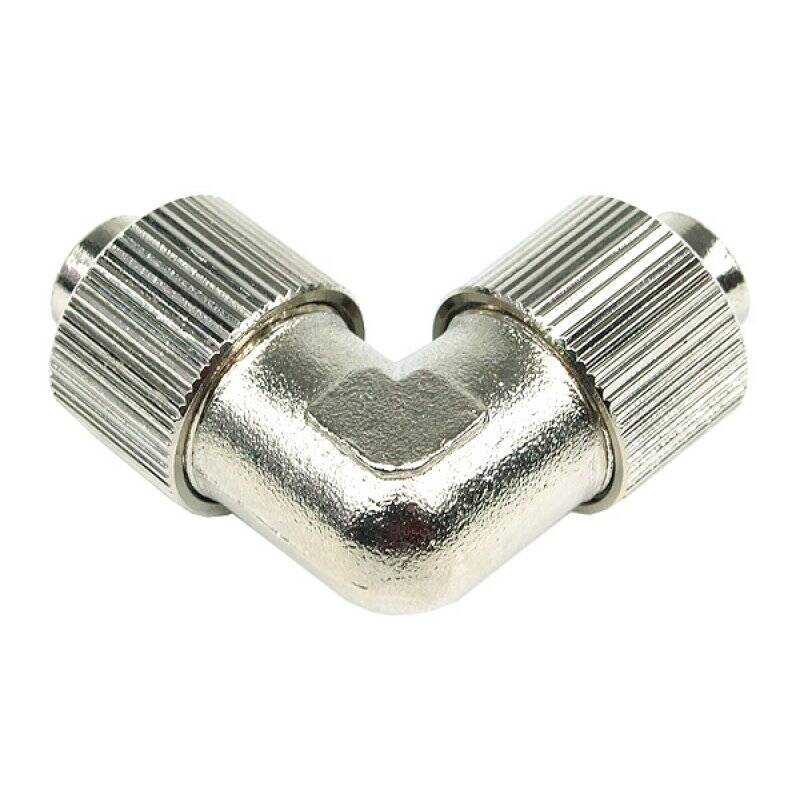 13/10mm (10x1,5mm) L hose connector  compact  silver nickel plated