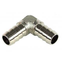 10mm (3/8") 90° tubing connector - brass nickel plated