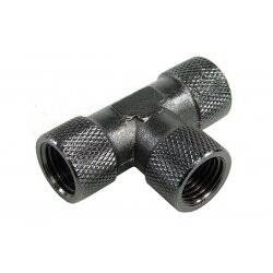 T-piece inner thread G1/4 - compact  knurled  black nickel
