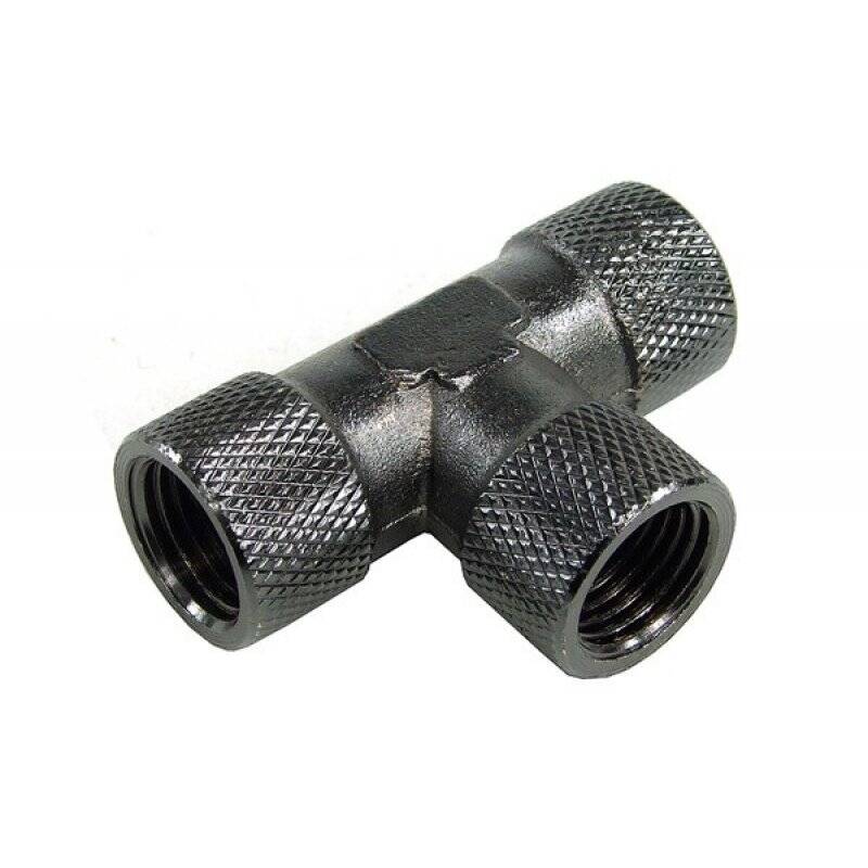 T-piece inner thread G1/4 - compact  knurled  black nickel