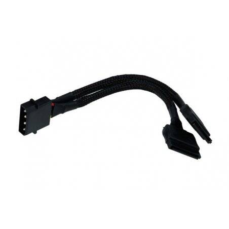Phobya power sata Y-cable internal 4Pin Molex to 2x SATA 15cm - black