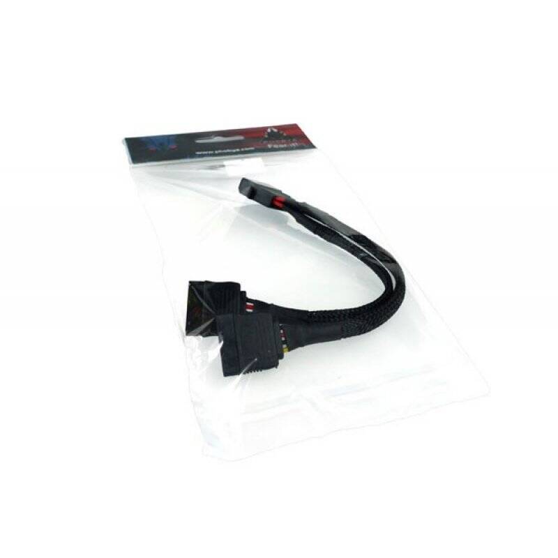 Phobya power sata Y-cable internal 4Pin Molex to 2x SATA 15cm - black