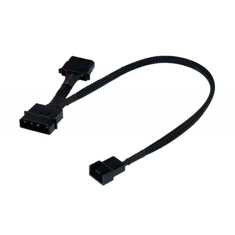 Phobya adaptor 4Pin Molex (12V) to 4Pin PWM 30cm - black