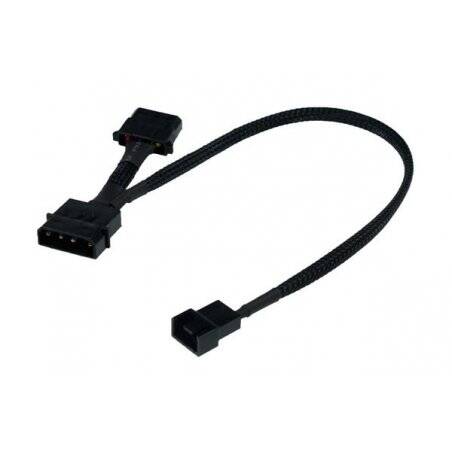 Phobya adaptor 4Pin Molex (12V) to 4Pin PWM 30cm - black