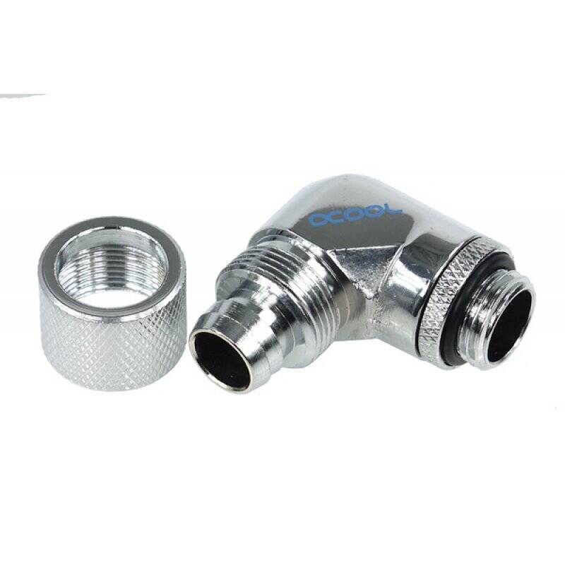 Alphacool 13/10 compression fitting 90° revolvable G1/4 - Chrome