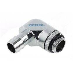 Alphacool HF 10mm (3/8") barbed fitting 90° revolvable G1/4 with O-Ring - chrome
