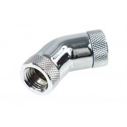 Alphacool angled adaptor 45° - G1/4 revolvable - 2x inner thread - Chrome