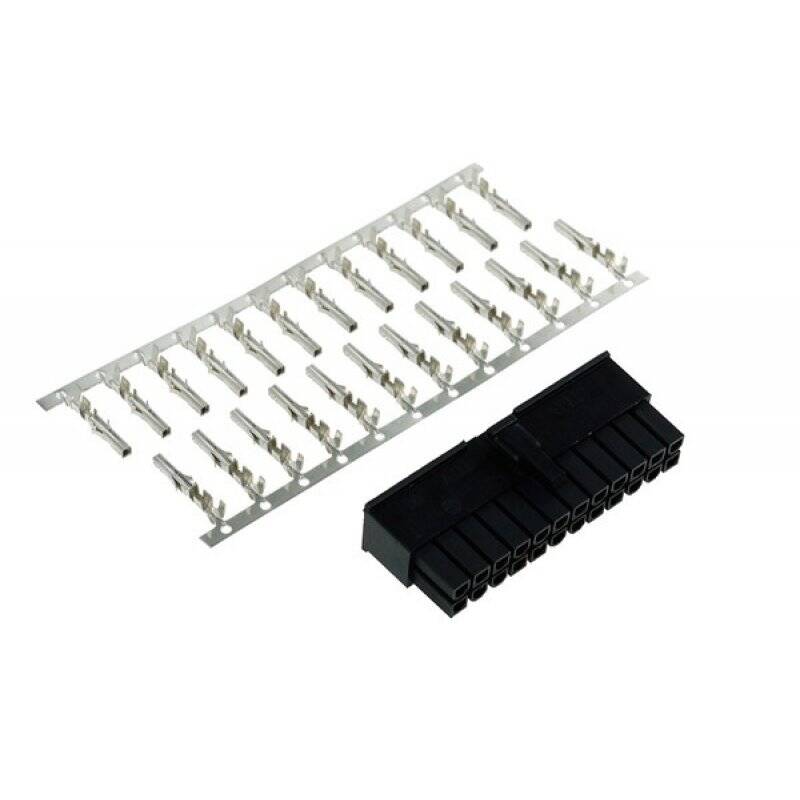 Phobya ATX Power Connector 24Pin male incl. 24 Pins - black