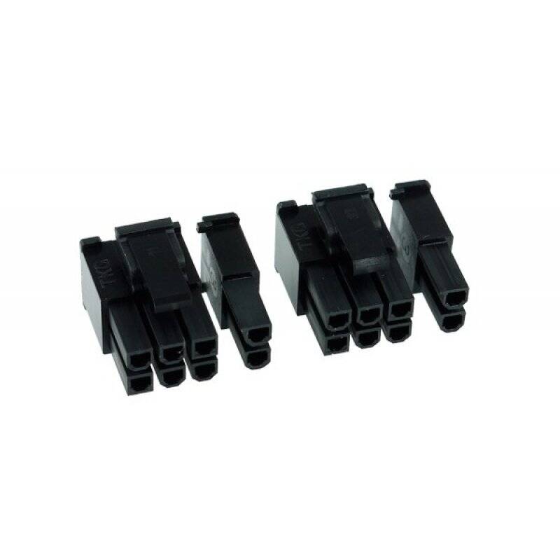 Phobya VGA Power Connector 6+2Pin male incl. 8 Pins - 2 pcs black