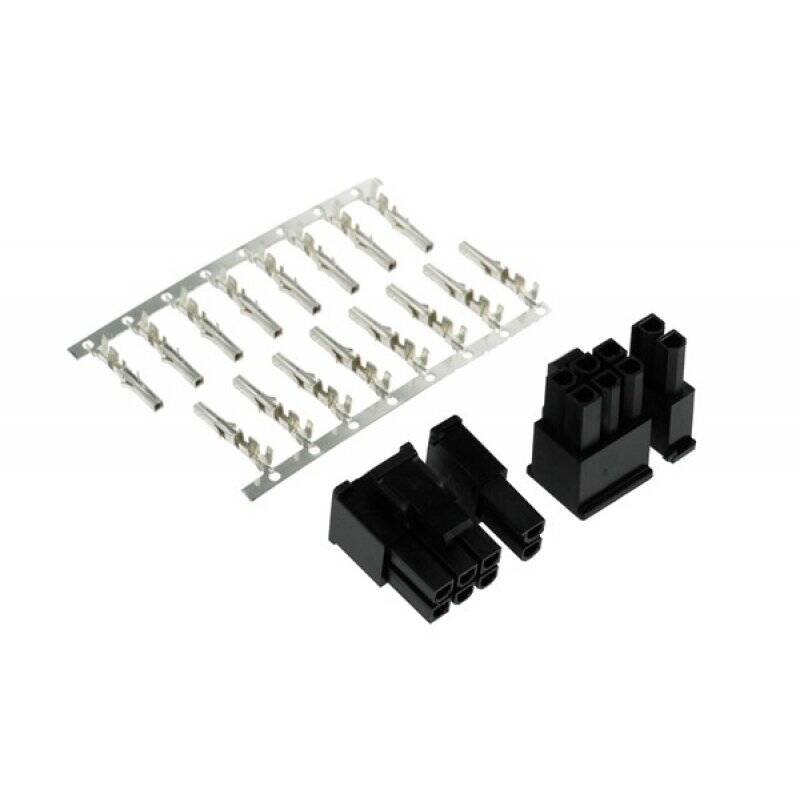 Phobya VGA Power Connector 6+2Pin male incl. 8 Pins - 2 pcs black