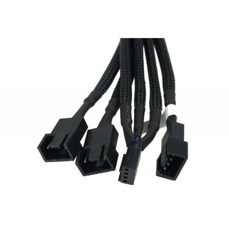 Phobya Y-cable 4Pin PWM 3x 4Pin PWM 10cm - black