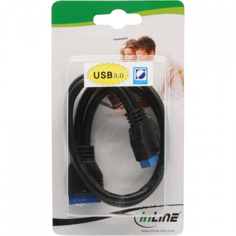 InLine USB 3.0 Extension internal header male / female, 0.35m