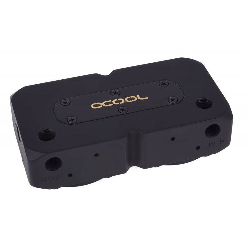 Alphacool Eisdecke D5 dual brass top - deep black