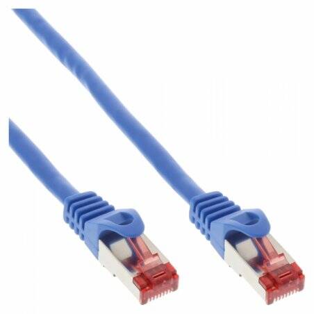 InLine® Patch Cable, S/FTP (PiMf), Cat.6,250MHz, PVC, copper, blue, 0,25m