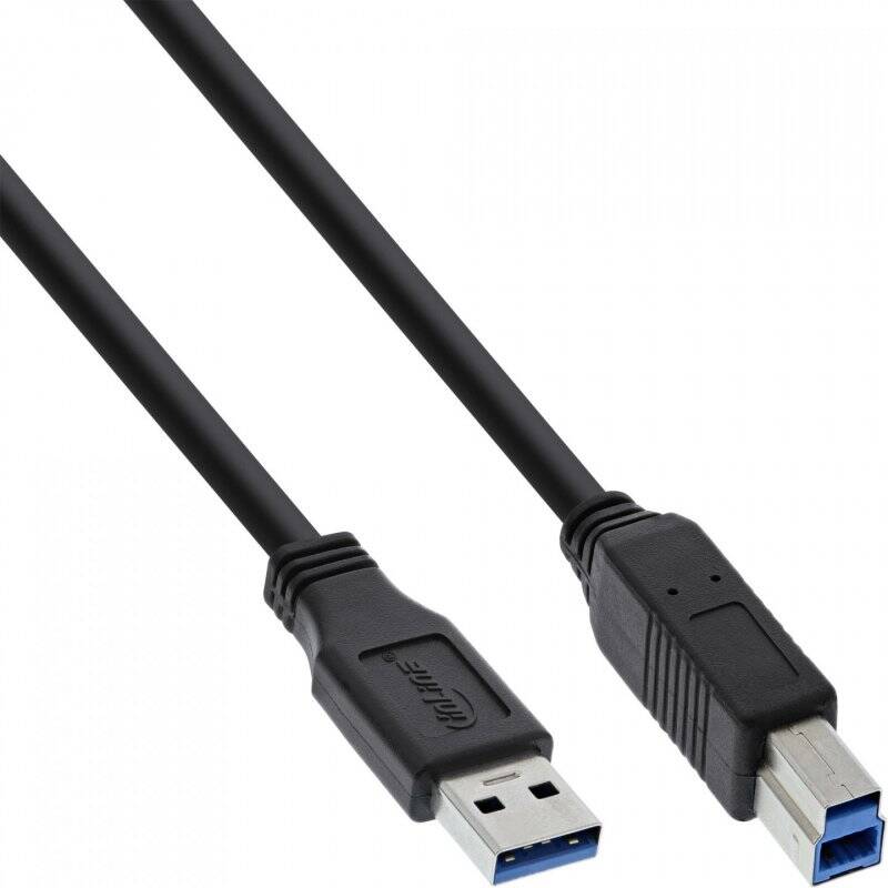 InLine® USB 3.0 cable type A to type B (M/M) black 1m