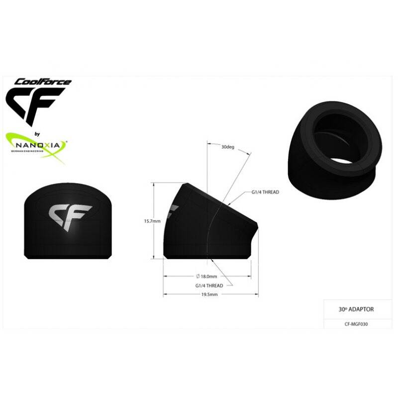 Nanoxia CoolForce - 30° Anschluss mit zweifachen G1/4"IG