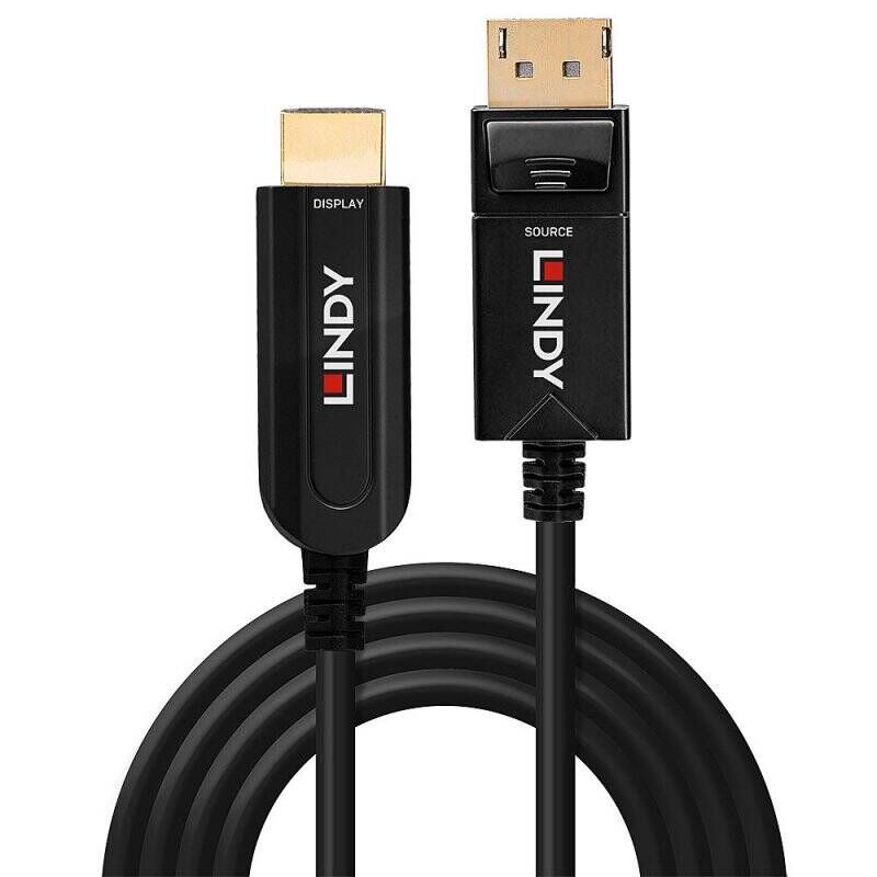 Lindy 38492 câble vidéo et adaptateur 30 m DisplayPort HDMI Type A (Standard) Noir