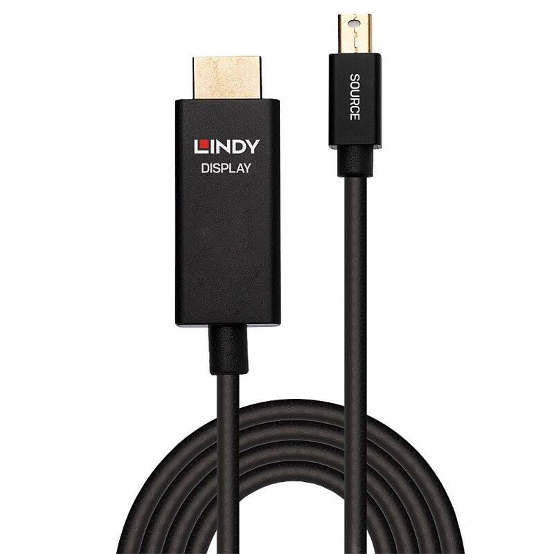 Lindy 40923 câble vidéo et adaptateur 3 m Mini DisplayPort HDMI Type A (Standard) Noir