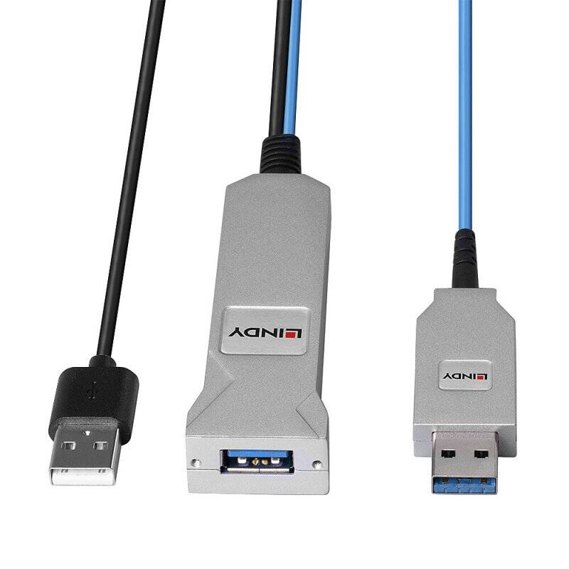 LINDY 30m Fibre Optic USB 3.0 Cable