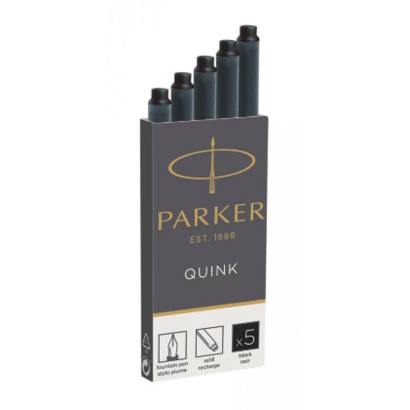 Parker Quink inktpatronen zwart, doos met 5 stuks Noir 5 pièce(s)