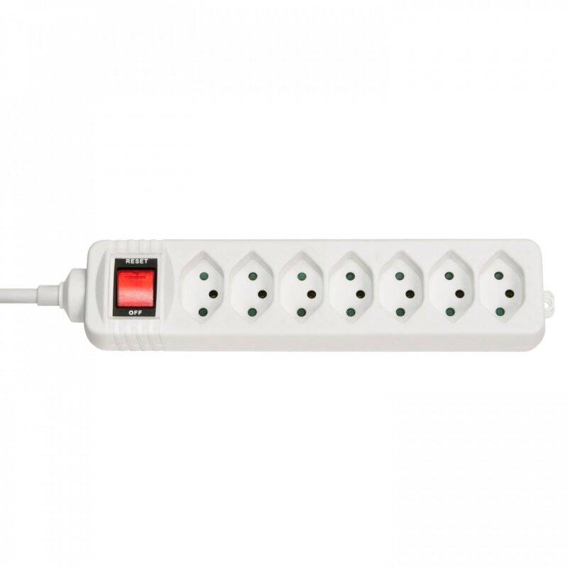 LINDY Mains 7 way gang socket Swiss