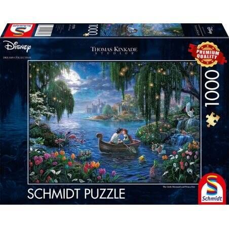 Schmidt Spiele Thomas Kinkade Studios: Disney Dreams Collections - The Little Mermaid and Prince Eric Jeu de puzzle 1000