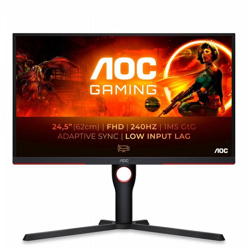 AOC G3 25G3ZM/BK écran plat de PC 62,2 cm (24.5") 1920 x 1080 pixels Full HD Noir, Rouge