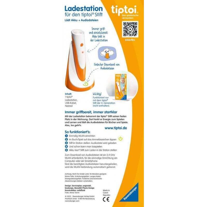 tiptoi Ladestation für Stift Stylet Orange, Blanc Intérieure