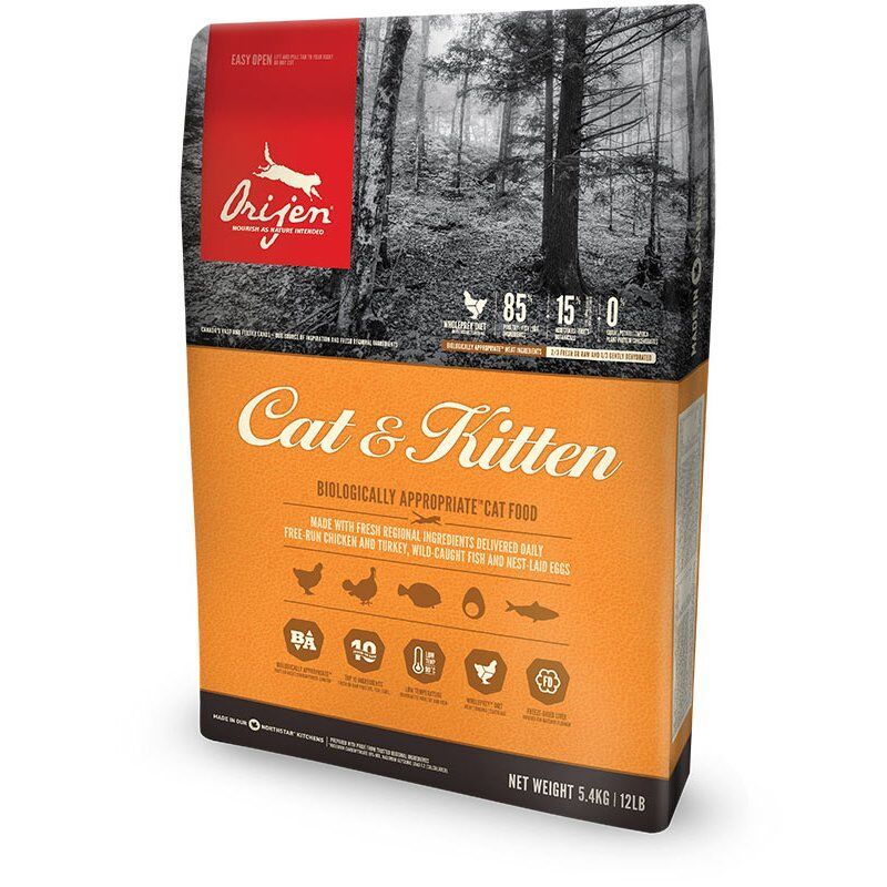 Orijen Cat & Kitten croquette pour chat 5,4 kg Poulet, Dinde