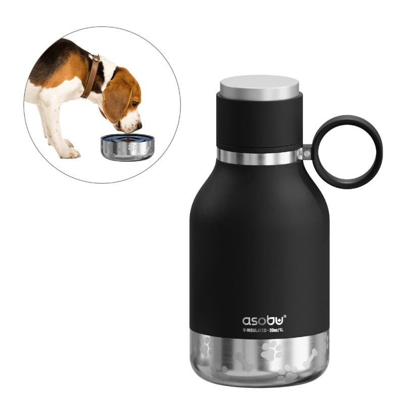 ASOBU - Stainless Steel Bowl Bottle -  Black - (84259103971)