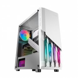 Mars Gaming MC-X2 White PC Gaming ATX Case FRGB Steel Front 2 Fans 12cm FRGB Full Side Window