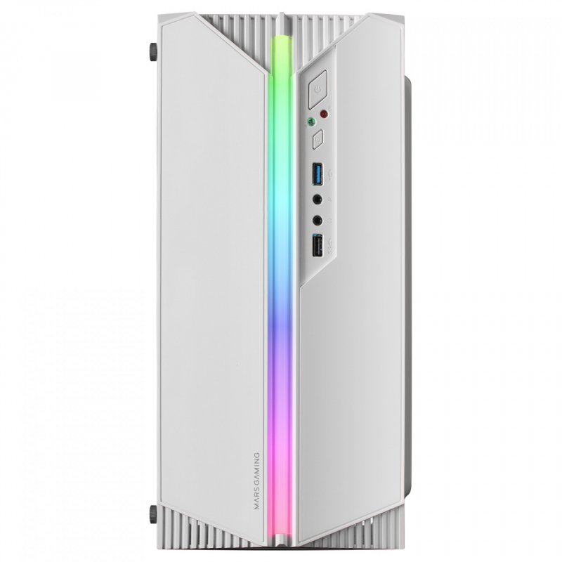 Mars Gaming MC-S1 White Compact Micro-ATX Gaming PC Case ARGB Lighting 12 Modes FRGB Fan Full Side Window