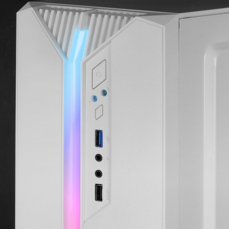 Mars Gaming MC-S1 White Compact Micro-ATX Gaming PC Case ARGB Lighting 12 Modes FRGB Fan Full Side Window
