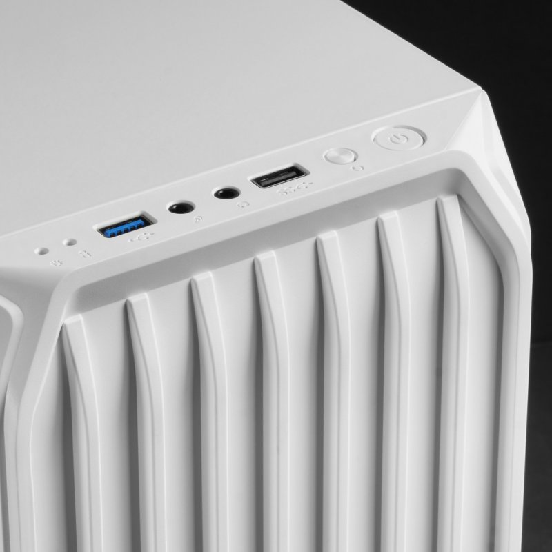 Mars Gaming MC-S2 White Compact Micro-ATX Gaming PC Case 2 FRGB Rainbow Fans with Front Grille Full Side Window