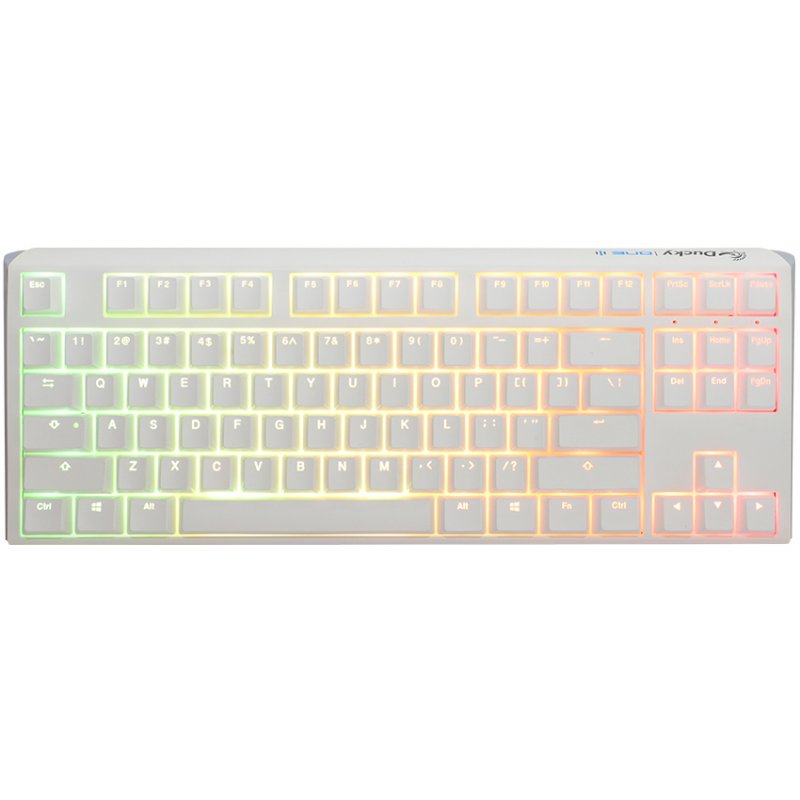 Ducky One 3 Classic Pure White TKL Gaming Tastatur RGB LED - MX-Clear clavier USB Allemand Blanc