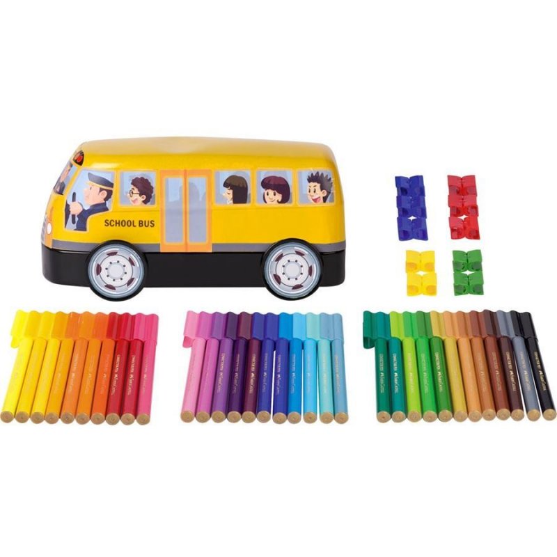 Faber-Castell Connector felt tip pen set School bus, 43 pieces