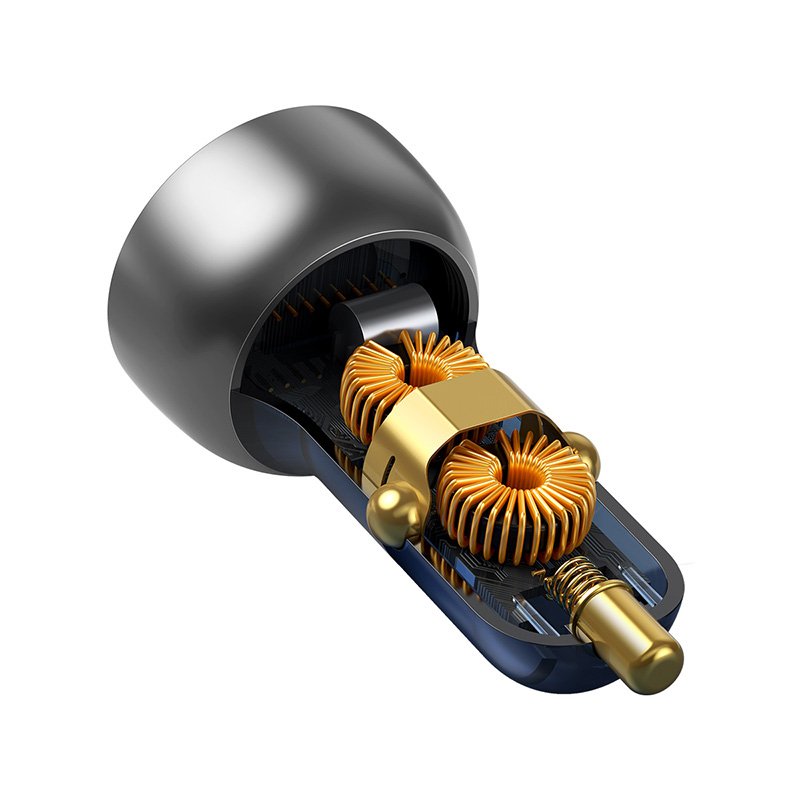 Baseus Car Charger Particular Digital Display C+U, PD 3.0 QC 4.0+, SCP, PPS, 5A, 65W Silver (CCKX-C0A)