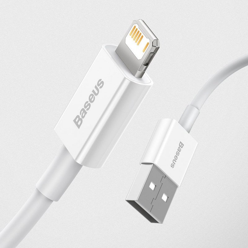 Baseus Lightning Superior Series cable, Fast Charging, Data 2.4A, 0.25m White (CALYS-02)