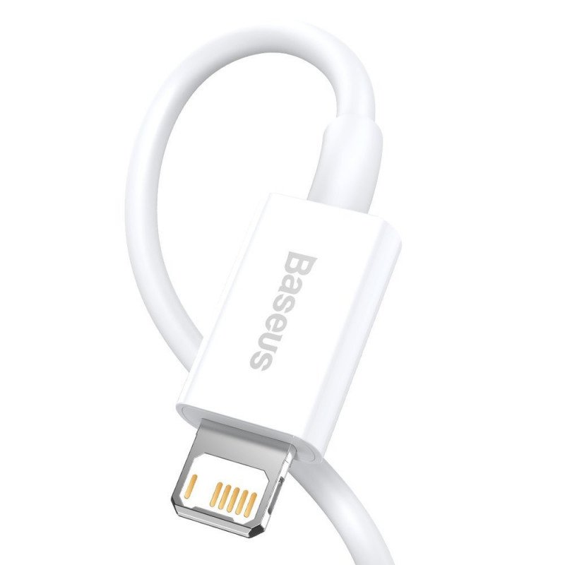 Baseus Lightning Superior Series cable, Fast Charging, Data 2.4A, 0.25m White (CALYS-02)
