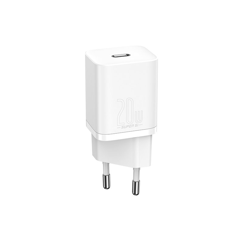 Baseus Travel Charger set Super Si 1C QC (With Simple Wisdom Cable Type-C to Lightning 1m) 20W White (TZCCSUP-B02)