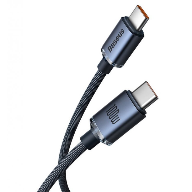 Baseus Type-C - Type-C Crystal Shine series fast charging data cable 100W 1.2m Black (CAJY000601)