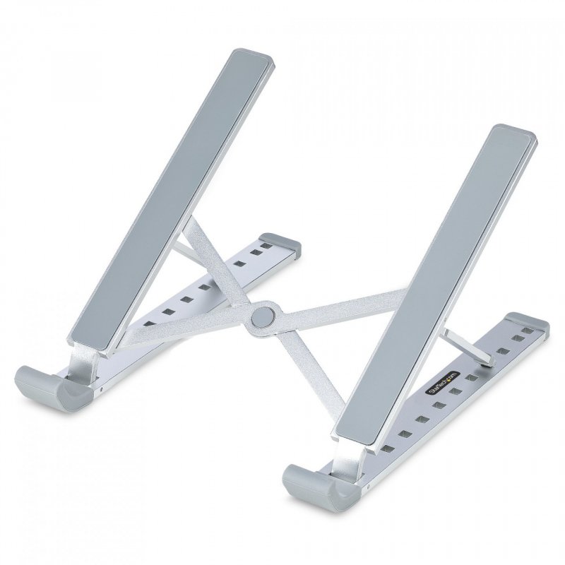 StarTech.com Foldable Laptop Riser Stand, Portable Height Adjustable Ergonomic Laptop Stand, Ventilated Aluminum Frame S