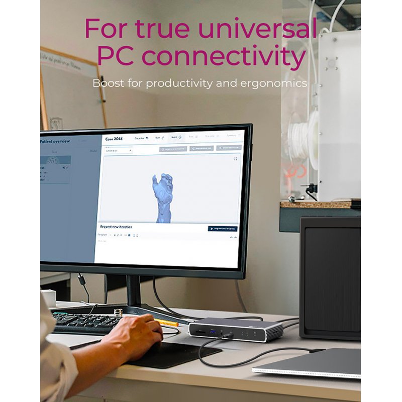 ICY BOX IB-DK8801-TB4 Avec fil Thunderbolt 4 Anthracite, Noir