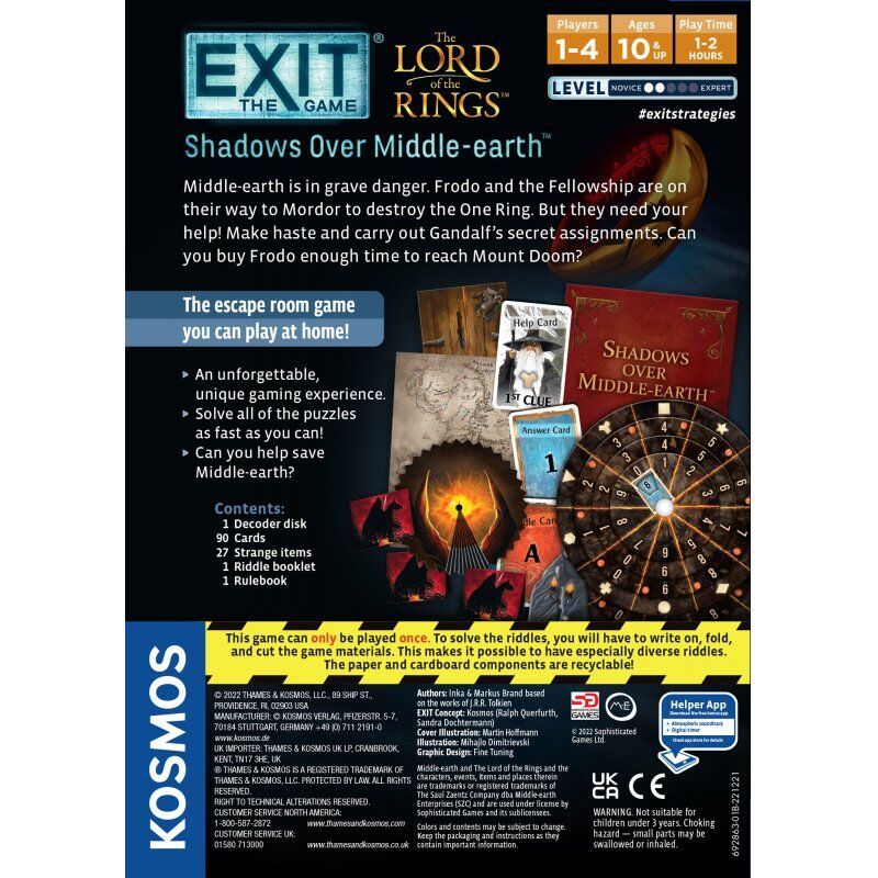 Thames & Kosmos EXIT: The Lord of the Rings - Shadows Over Middle-earth Jeu de société Détective