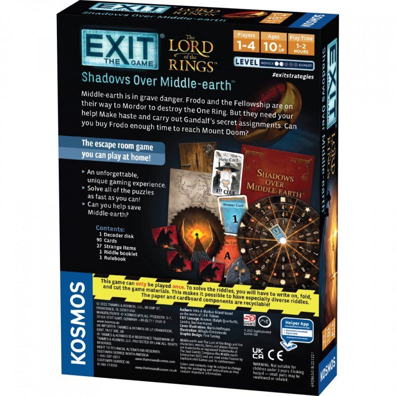 Thames & Kosmos EXIT: The Lord of the Rings - Shadows Over Middle-earth Jeu de société Détective